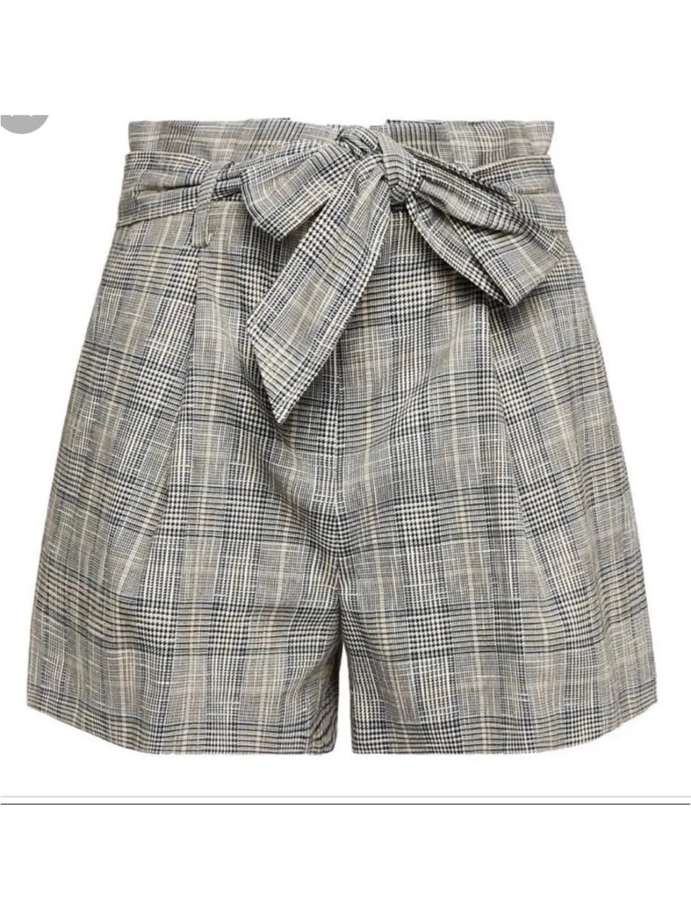 Veronica Beard size 6 Plaid Tie-Waist Women’s Shorts - Gray